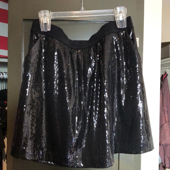 Ann Taylor Dresses & Skirts - Ann Taylor Black Sequin Skirt with Pockets